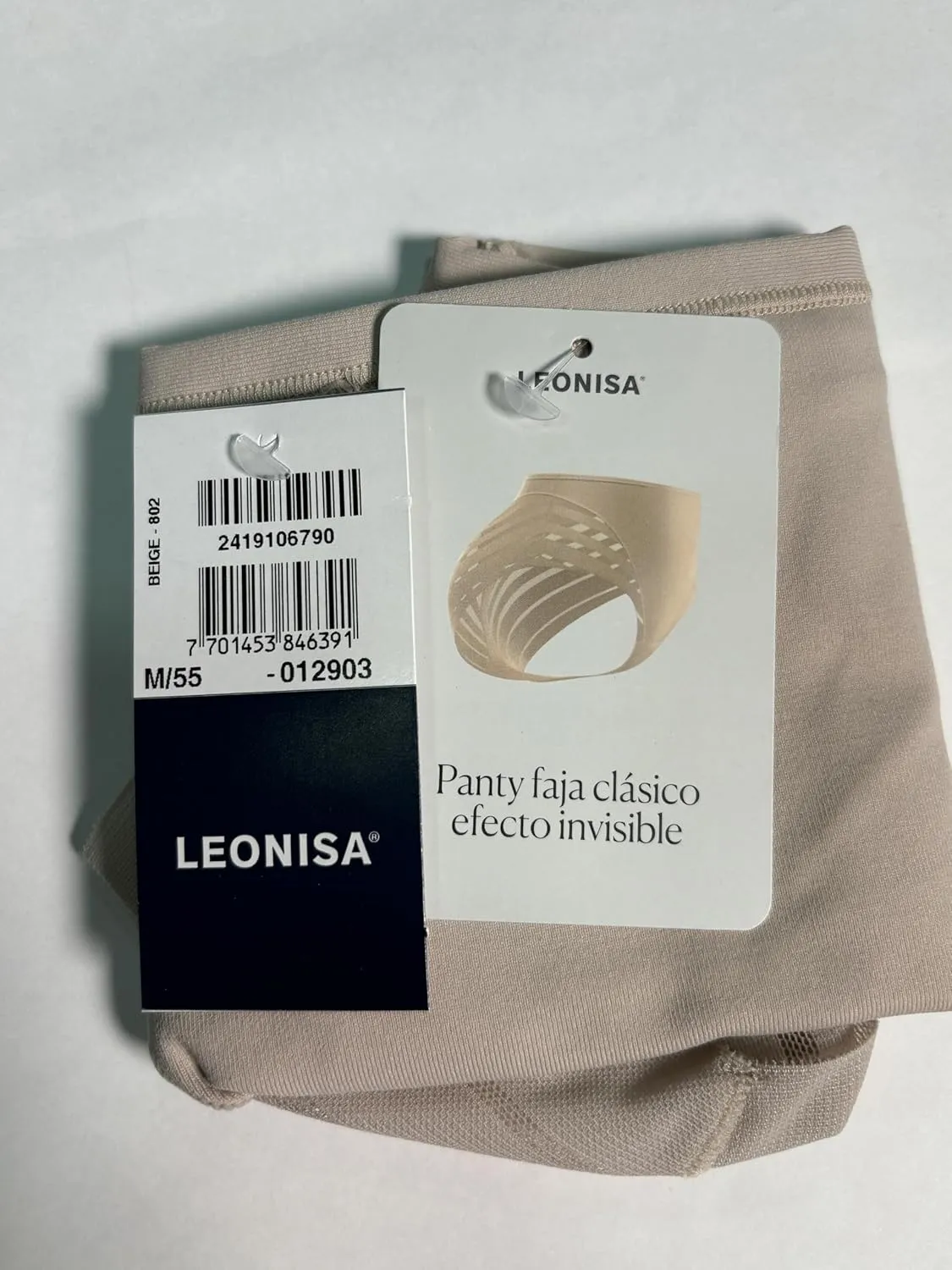 Leonisa Invisible High Waisted Tummy Control Stripe Lace Underwear - Shapewear Panties for Women