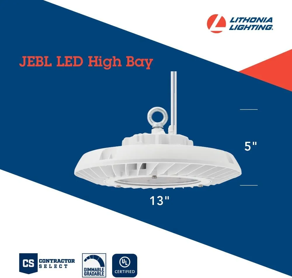 Lithonia Lighting JEBL 12L 50K 80CRI WH LED Switchable Lumen Flat Panel Ceiling Fixture Lights, 5000k, 136 watts, 12,000, Daylight