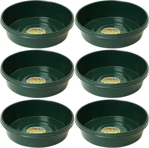 Little Giant 3 Gallon Durable and Versatile Plastic Flat Farm Livestock and Pet Ranch Home Feed and Water Utility Pan, Green (6 Pack)