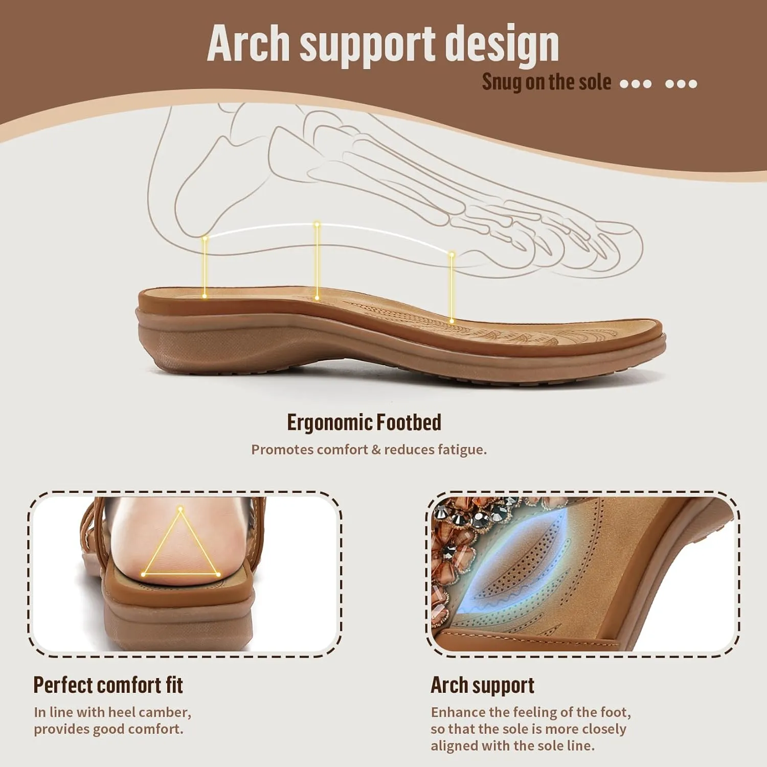 Littleplum Sandals Women Flat Dressy Sandal Summer Comfortable Slip-on Casual Beach Shoes Dress Bohemian Ankle Elastic Flats Sandals