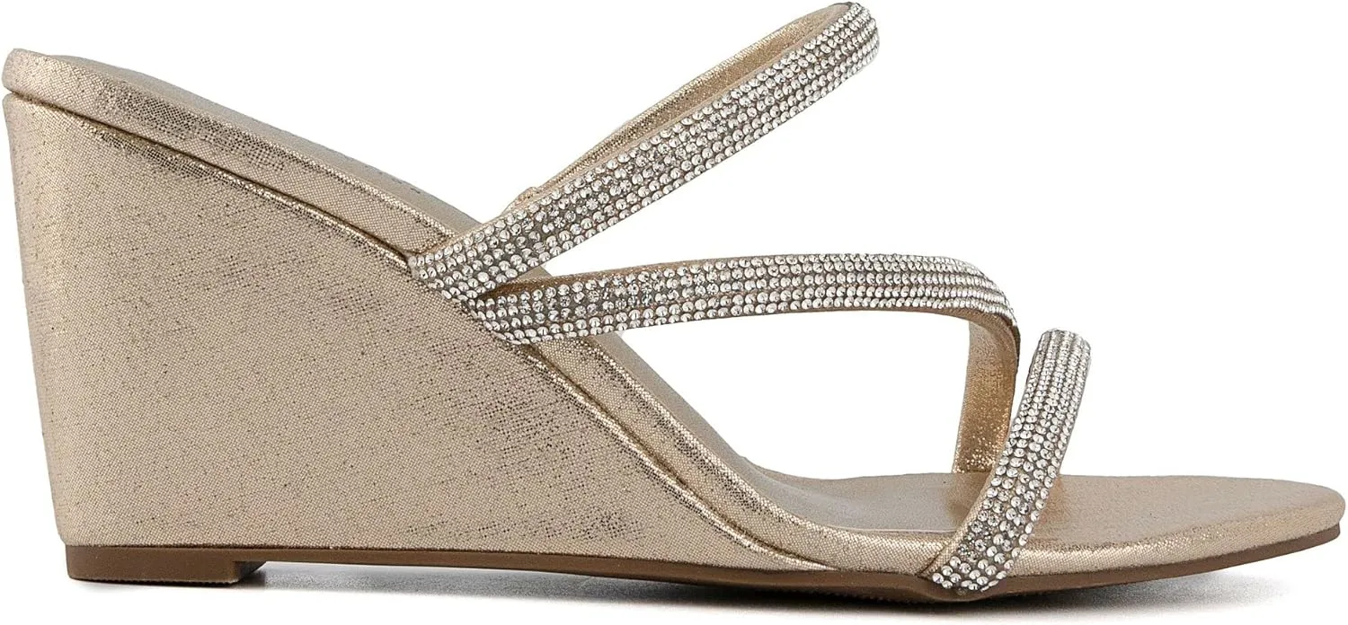 LONDON FOG Womens Drake High Platform Dress Sandal Womens Wedding Sandals