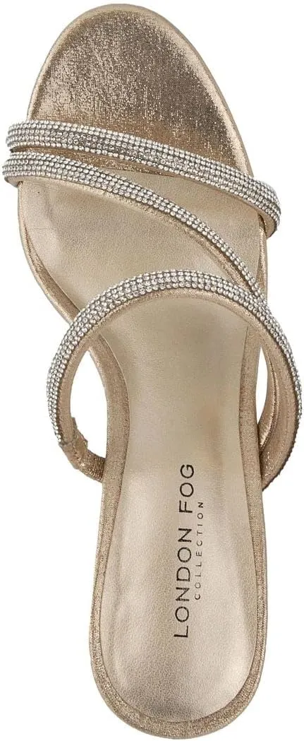 LONDON FOG Womens Drake High Platform Dress Sandal Womens Wedding Sandals