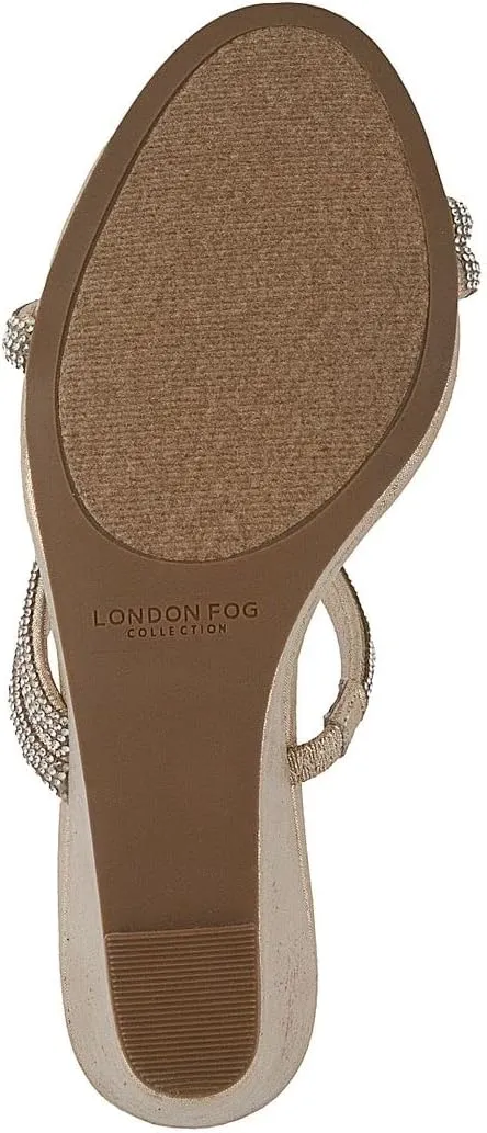 LONDON FOG Womens Drake High Platform Dress Sandal Womens Wedding Sandals