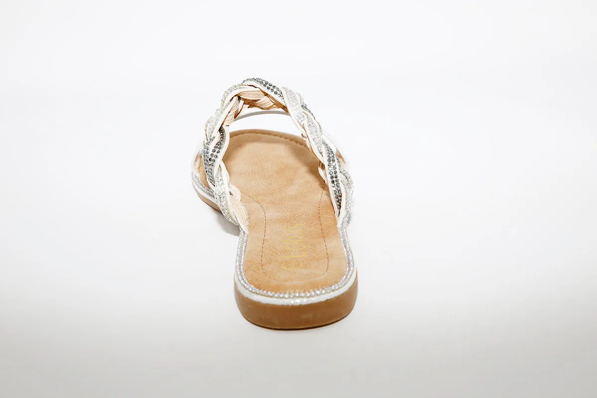 LOTUS - JOSIE FLAT MULE - SILVER