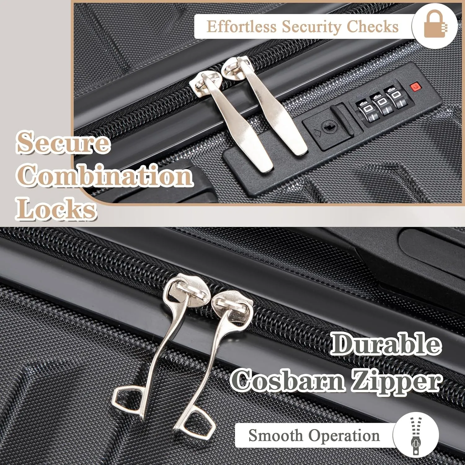 Luggage Sets 5 Piece Suitcases with Wheels, Suitcase Set ABS Hard Case Luggage with TSA Lock Spinner Wheels Durable Travel Luggage