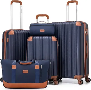 Luggage Sets 5 Piece Suitcases with Wheels, Suitcase Set ABS Hard Case Luggage with TSA Lock Spinner Wheels Durable Travel Luggage