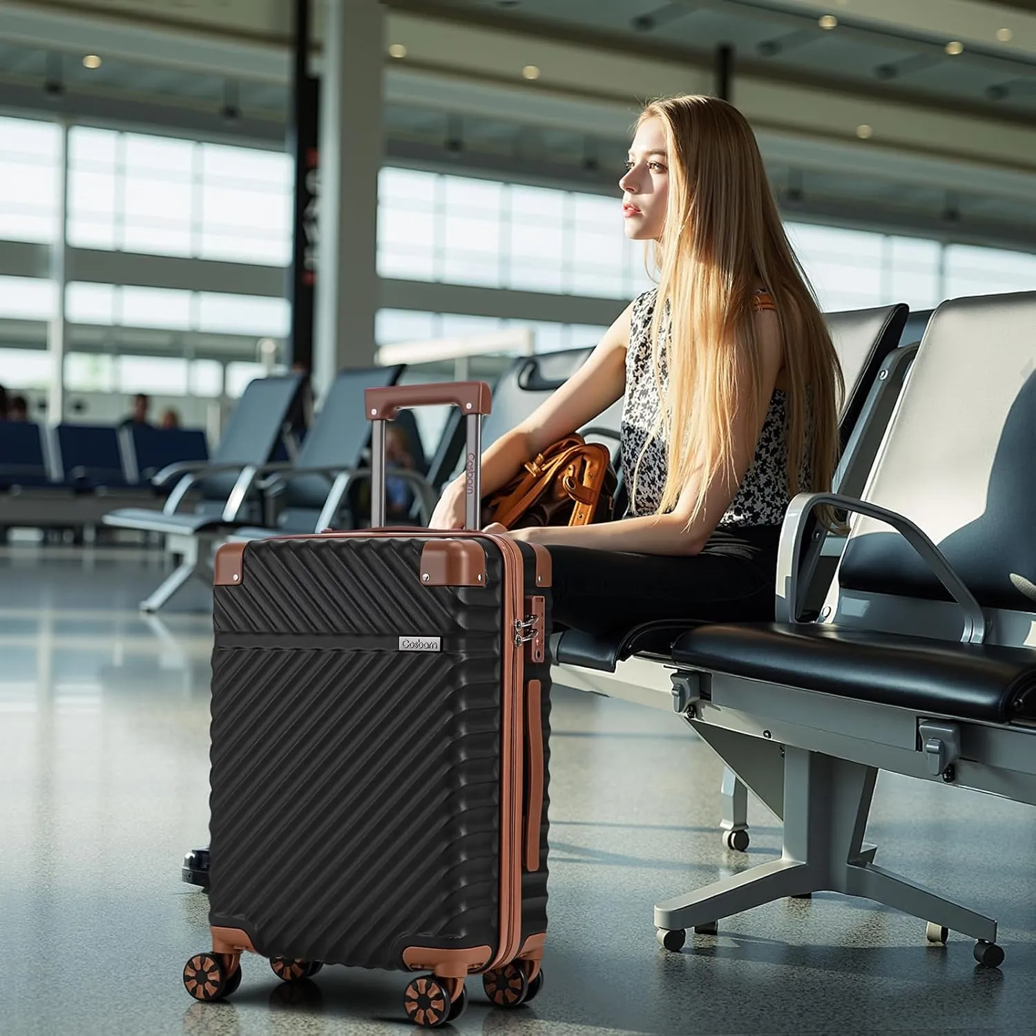 Luggage Sets 5 Piece Suitcases with Wheels, Suitcase Set ABS Hard Case Luggage with TSA Lock Spinner Wheels Durable Travel Luggage