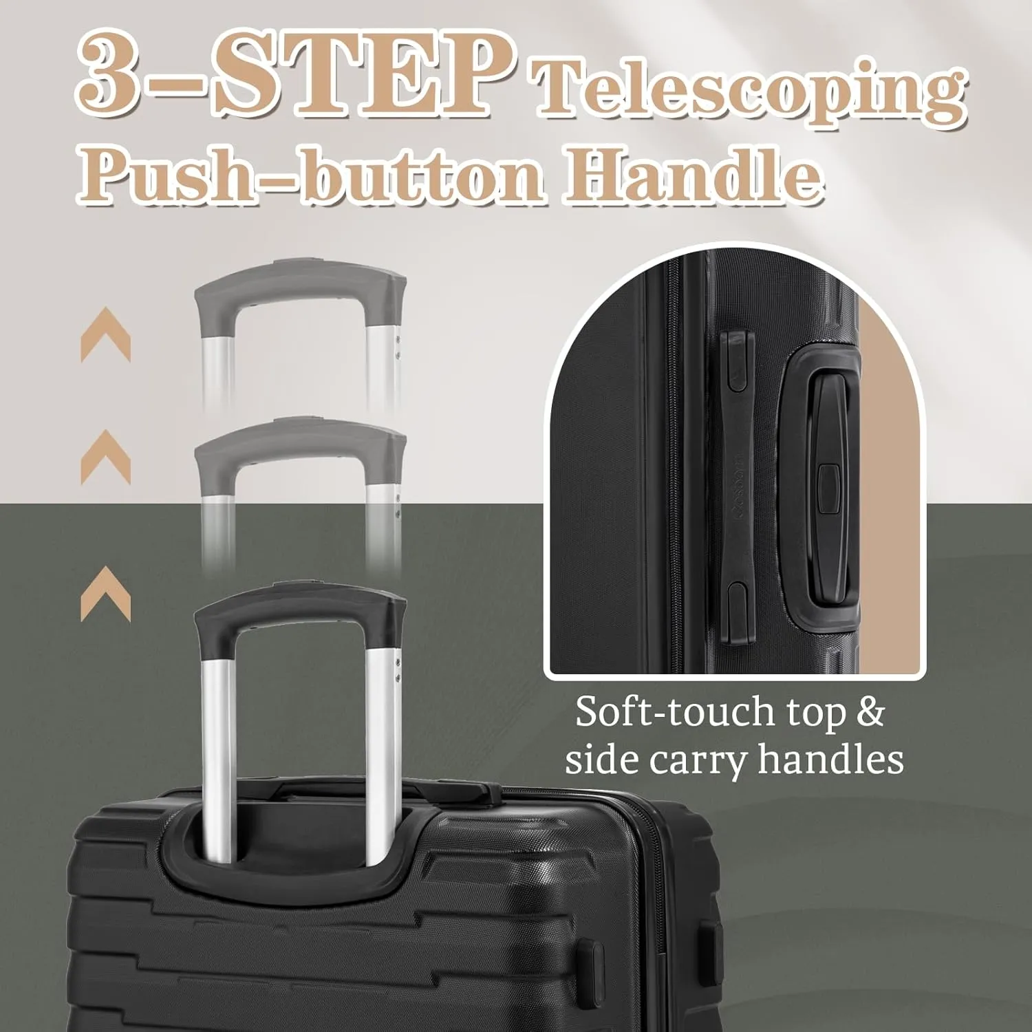 Luggage Sets 5 Piece Suitcases with Wheels, Suitcase Set ABS Hard Case Luggage with TSA Lock Spinner Wheels Durable Travel Luggage