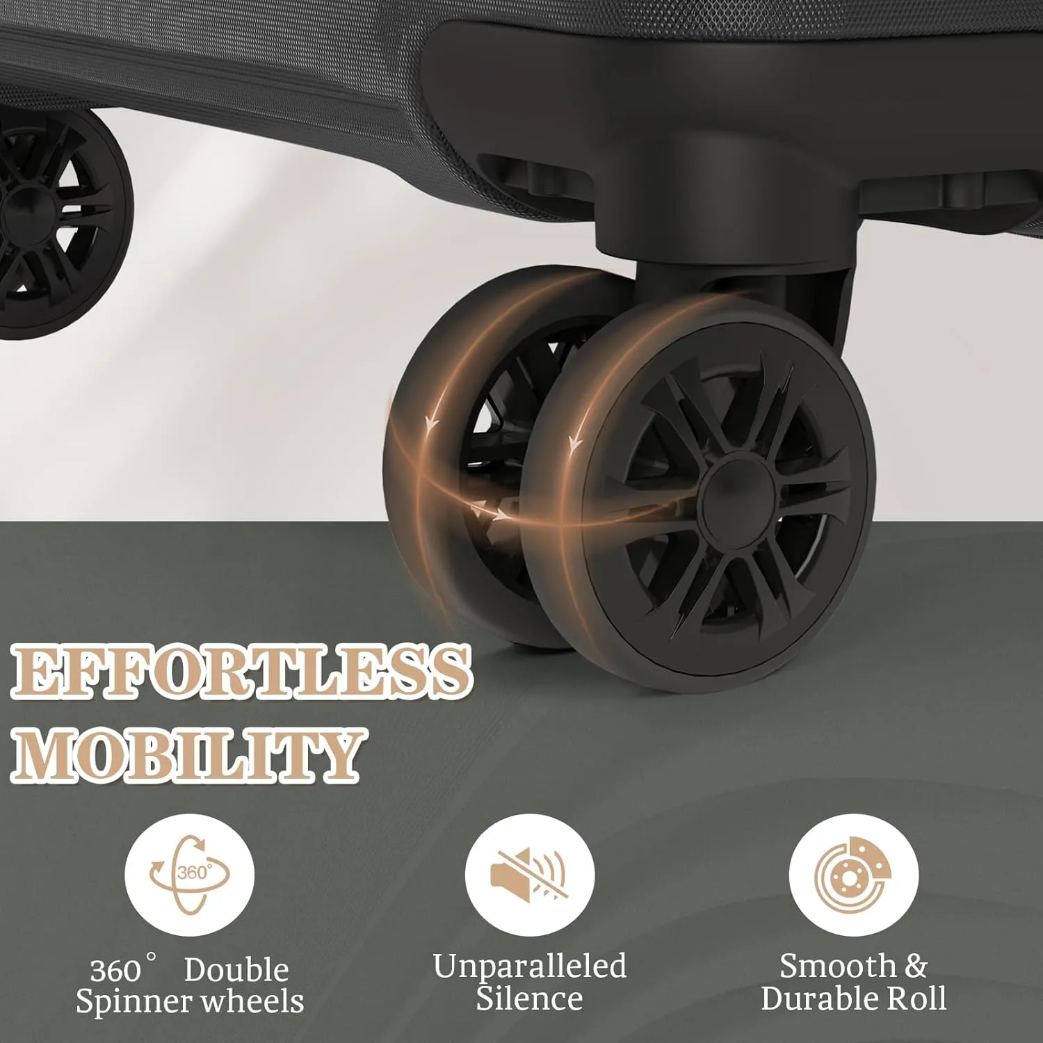 Luggage Sets 5 Piece Suitcases with Wheels, Suitcase Set ABS Hard Case Luggage with TSA Lock Spinner Wheels Durable Travel Luggage