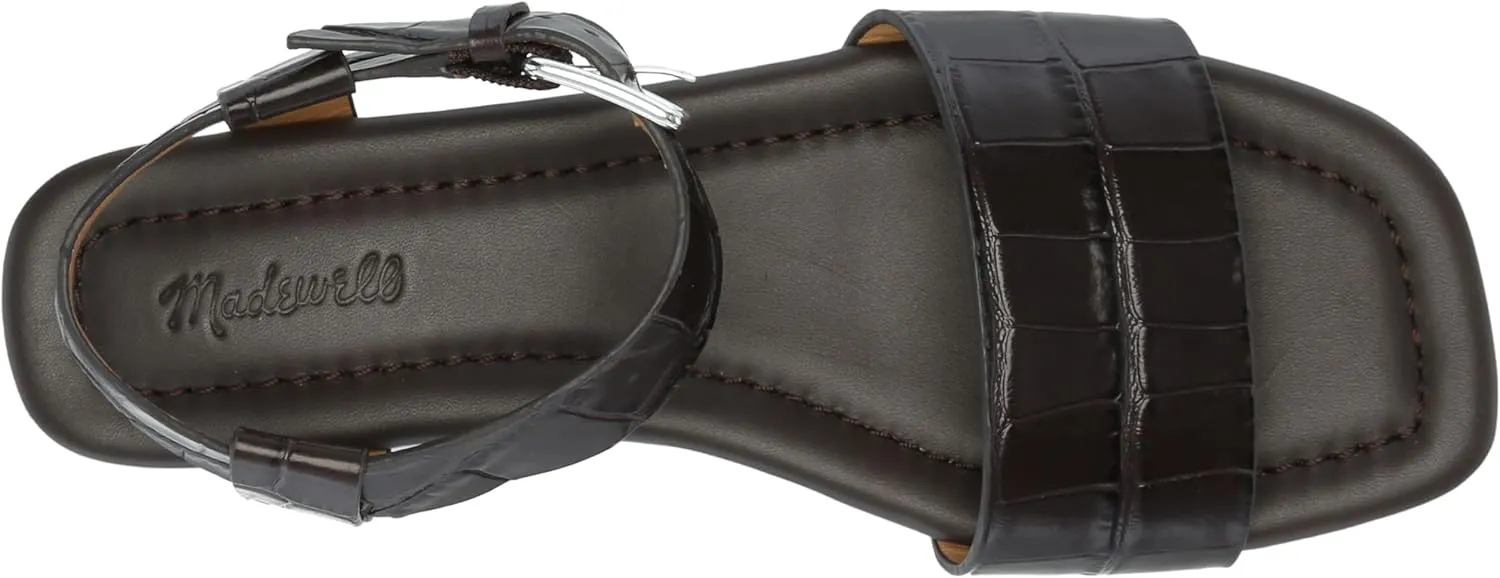 Madewell Women's Alicante Ankle Strap Sandal-Croc