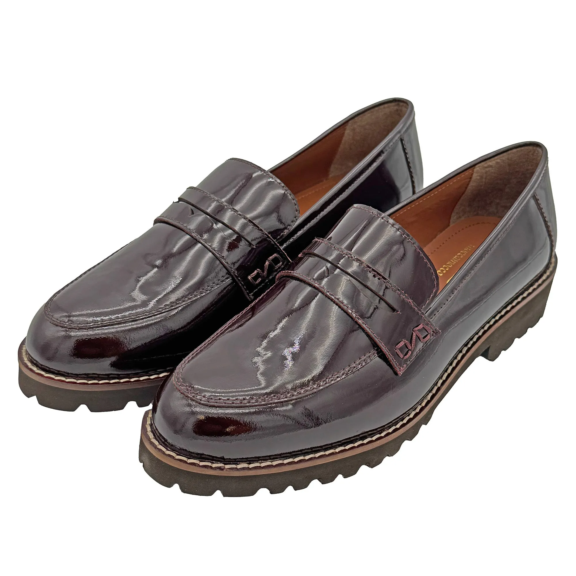 Maeve Bordo Patent Loafer with Penny Strap
