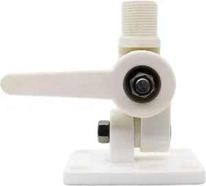 MARINE CITY Heavy Duty Nylon Ratcheting Adjustable Antenna Base Mount for Boats - VHF - AIS - GPS - RV - Wi-Fi and All Radio Labs Antennas (Pack of 1)