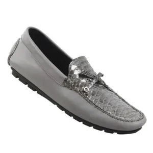 Mauri 3108/1 Maculated Grey Genuine Python/Nappa Loafer Shoes