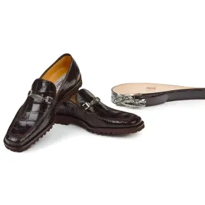 Mauri 4692 Dark Brown Genuine Alligator Loafer Shoes