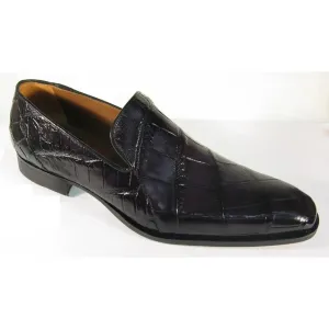 Mauri Adda 1044 Black All-Over Genuine Body Alligator Hand-Painted Loafer Shoes