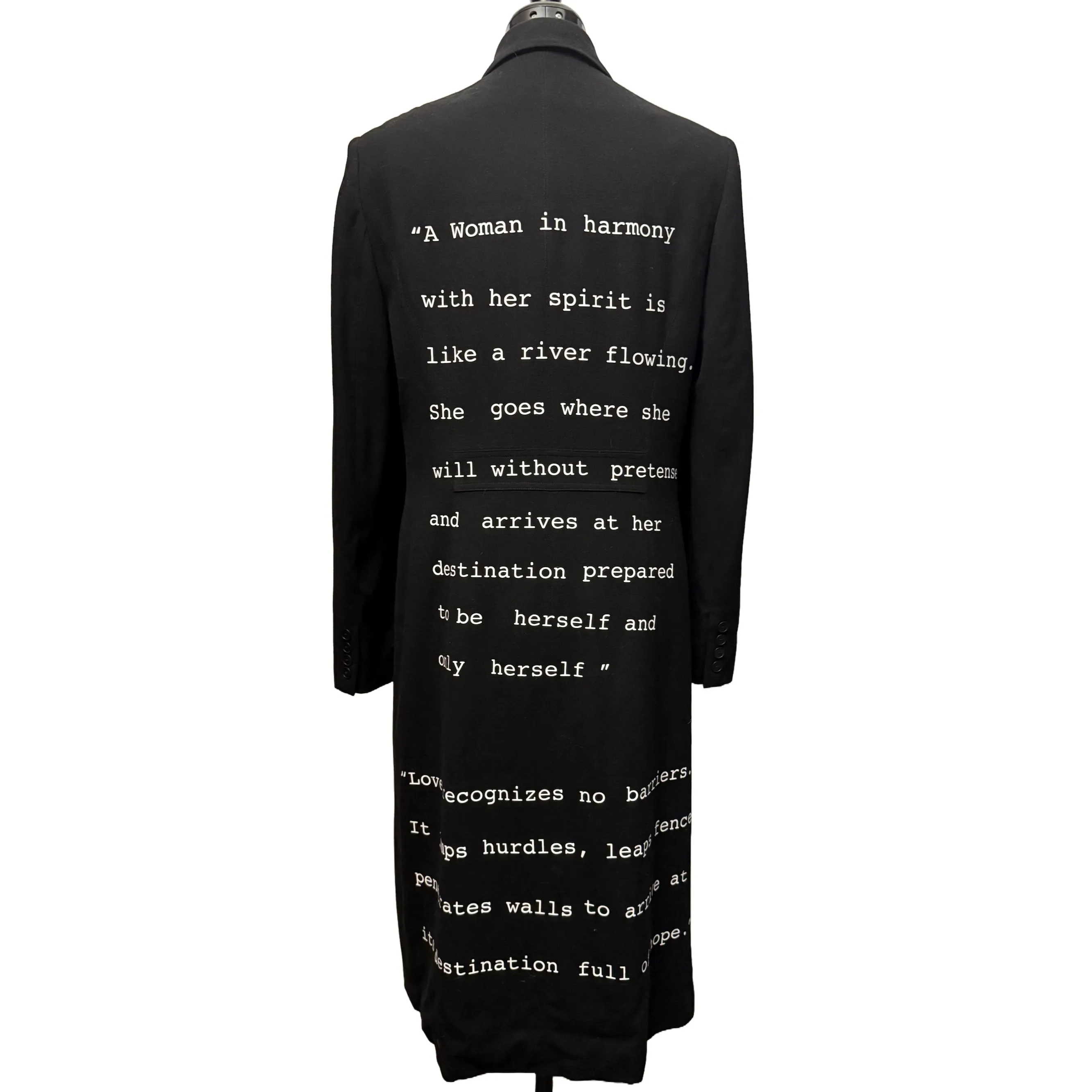 Maya Angelou Wool Quote Coat