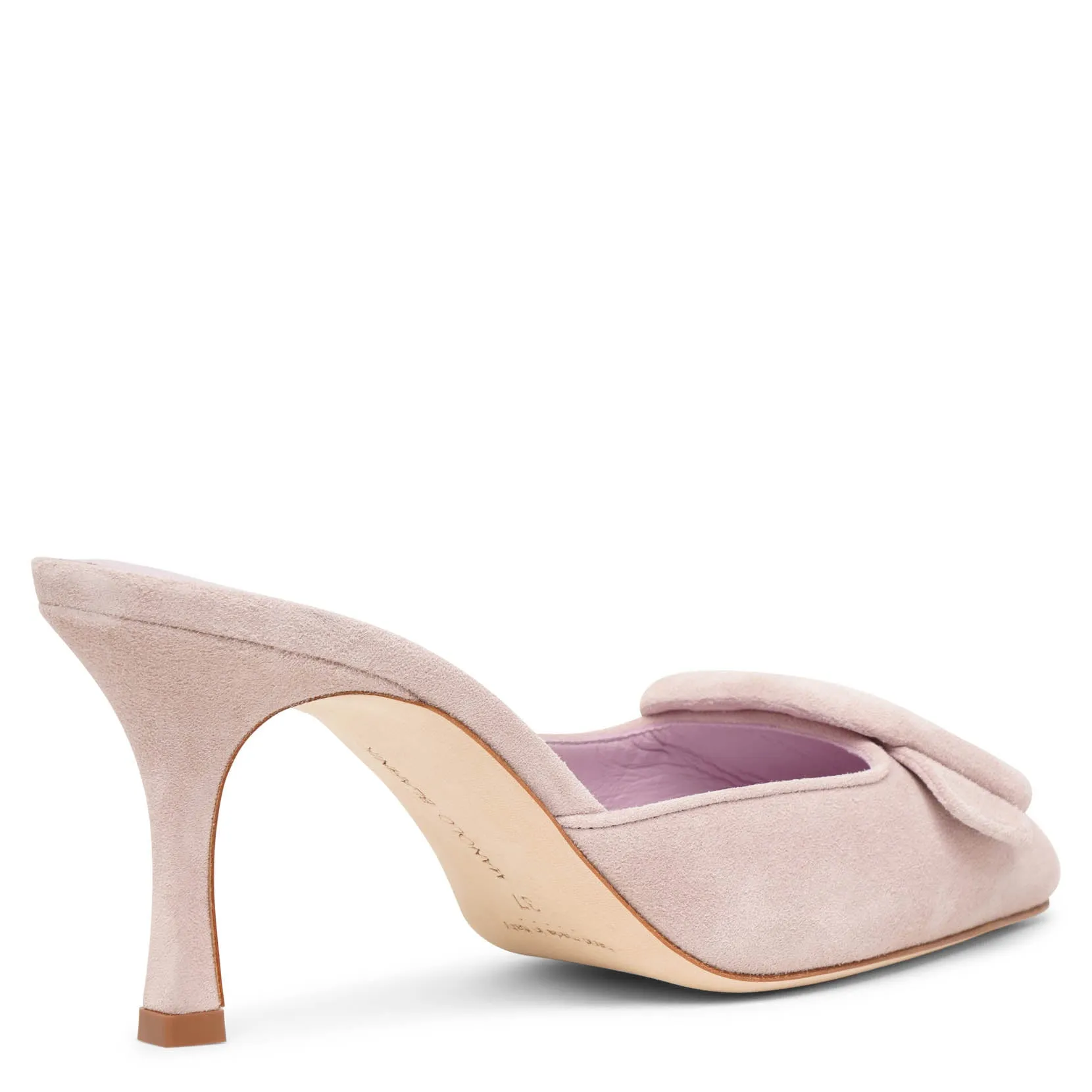Maysale 70 light pink suede mules