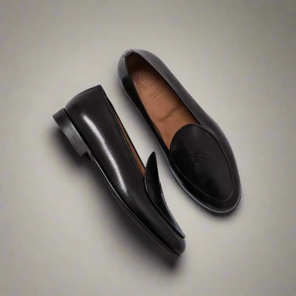 Men's Black Leather Milano Loafer From Del Toro Shoes