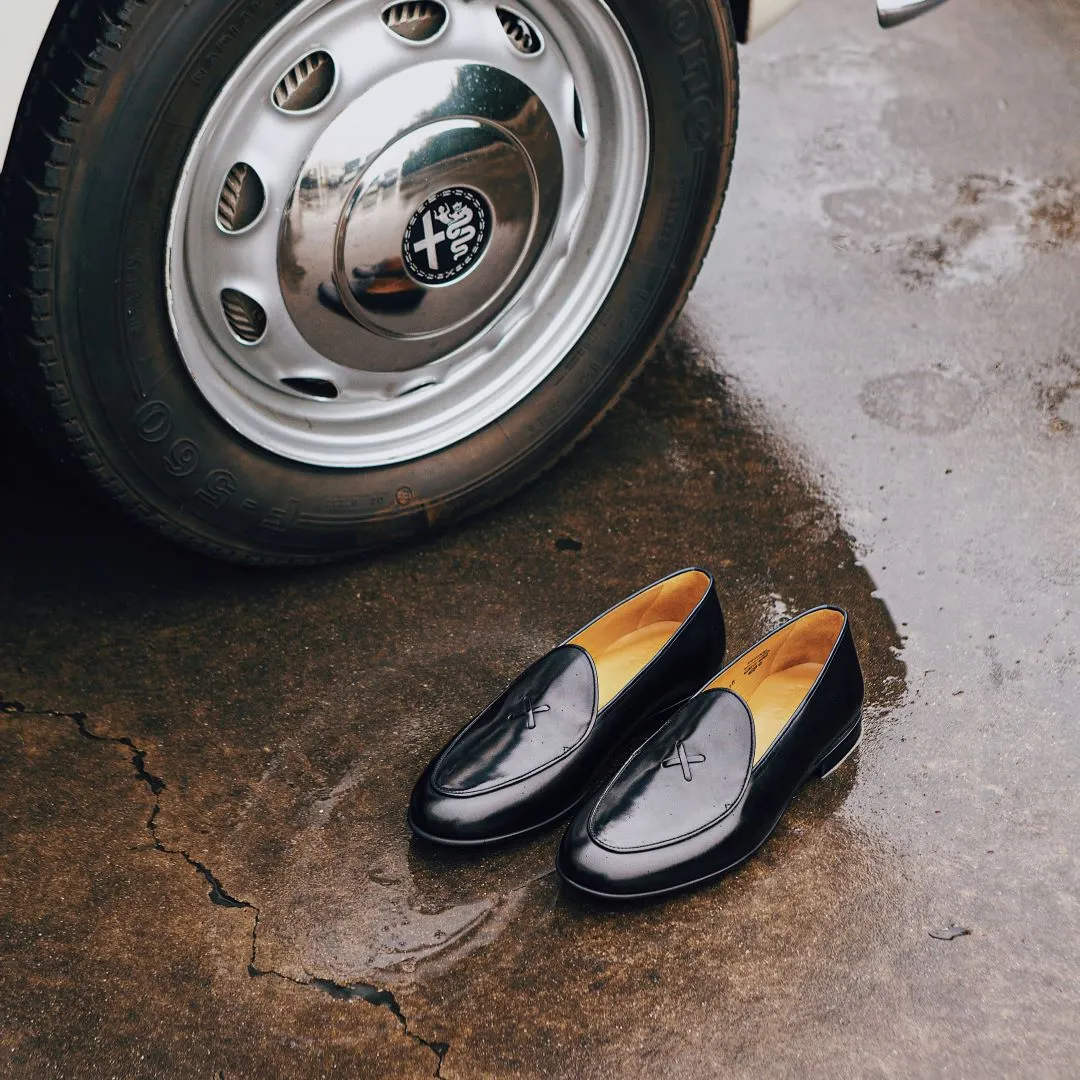 Men's Black Leather Milano Loafer From Del Toro Shoes