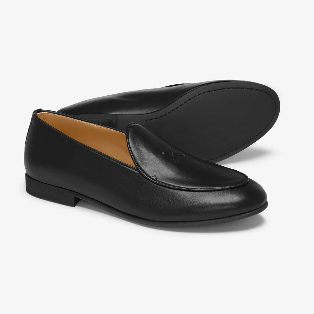 Men's Black Leather Milano Loafer From Del Toro Shoes