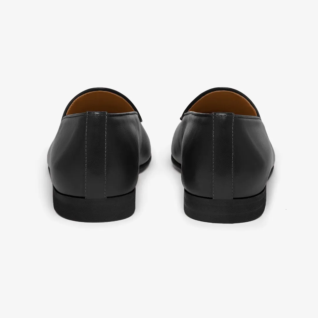 Men's Black Leather Milano Loafer From Del Toro Shoes