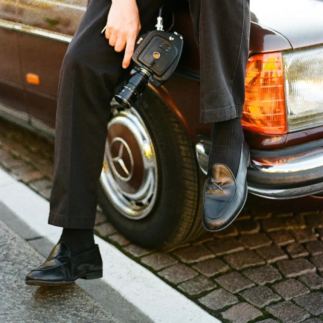 Men's Black Leather Milano Loafer From Del Toro Shoes