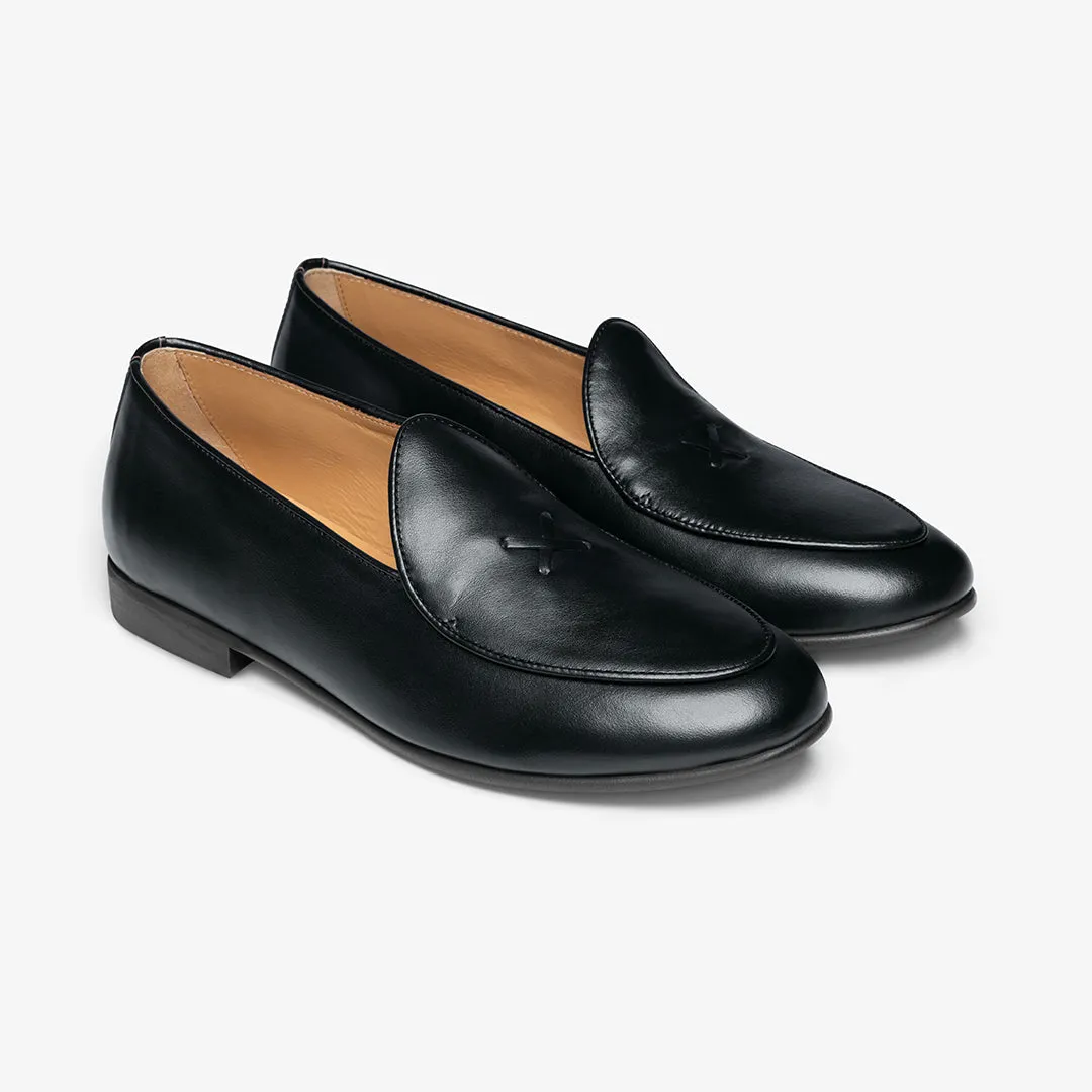Men's Black Leather Milano Loafer From Del Toro Shoes