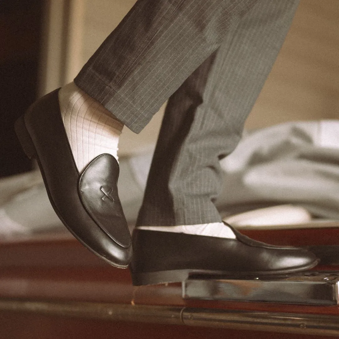 Men's Black Leather Milano Loafer From Del Toro Shoes