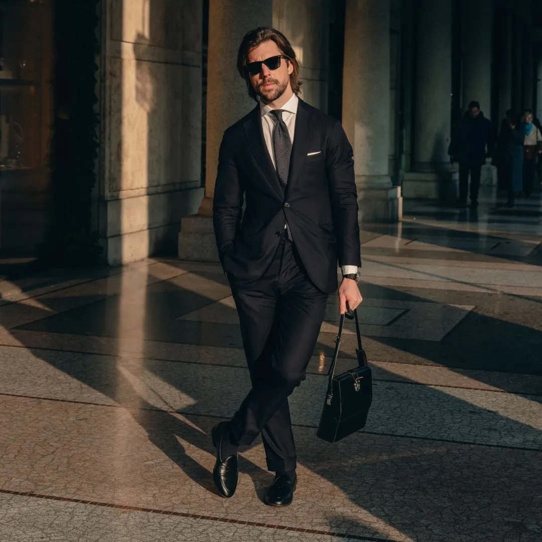 Men's Black Leather Milano Loafer From Del Toro Shoes