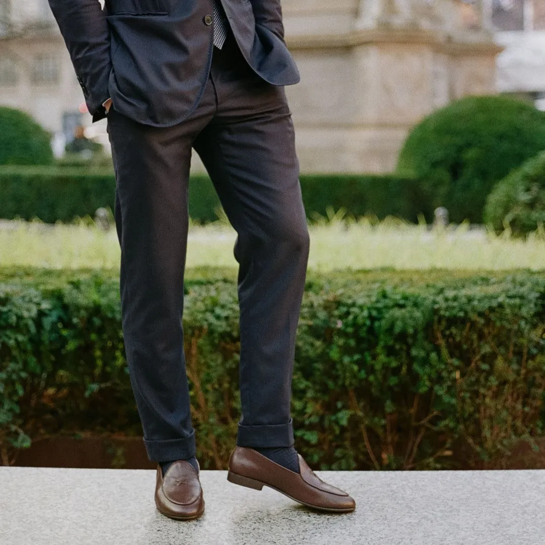 Men's Brown Leather Milano Loafer From Del Toro Shoes