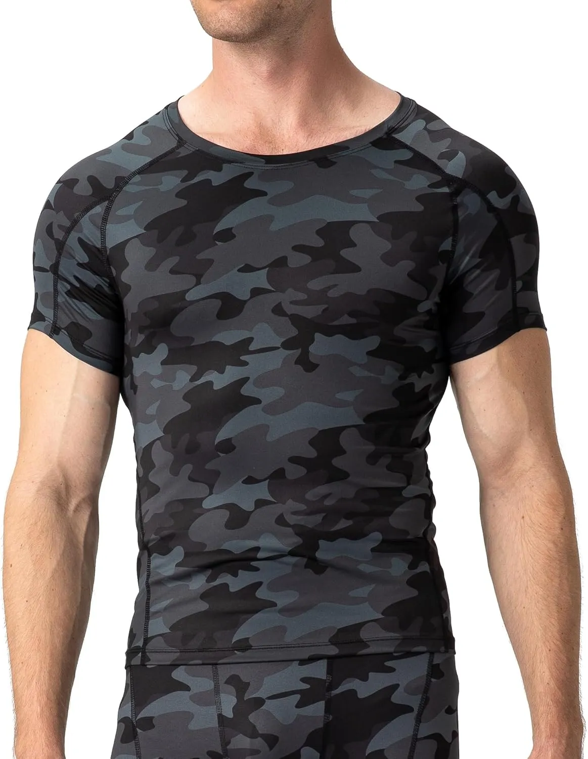 Men's Compression Shirts Short Sleeve Workout Shirt Cool Dry Undershirts Baselayer Sports T Shirts Gym Running Tops