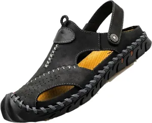 Men's Cowhide Sandals, Durable Outdoor Hiking Shoes