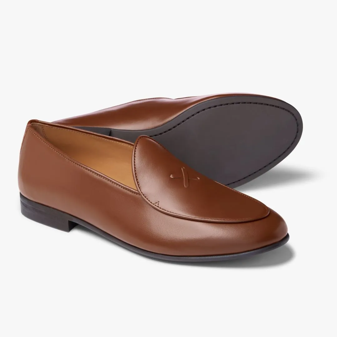 Men's Light Brown Leather Milano Loafer From Del Toro Shoes