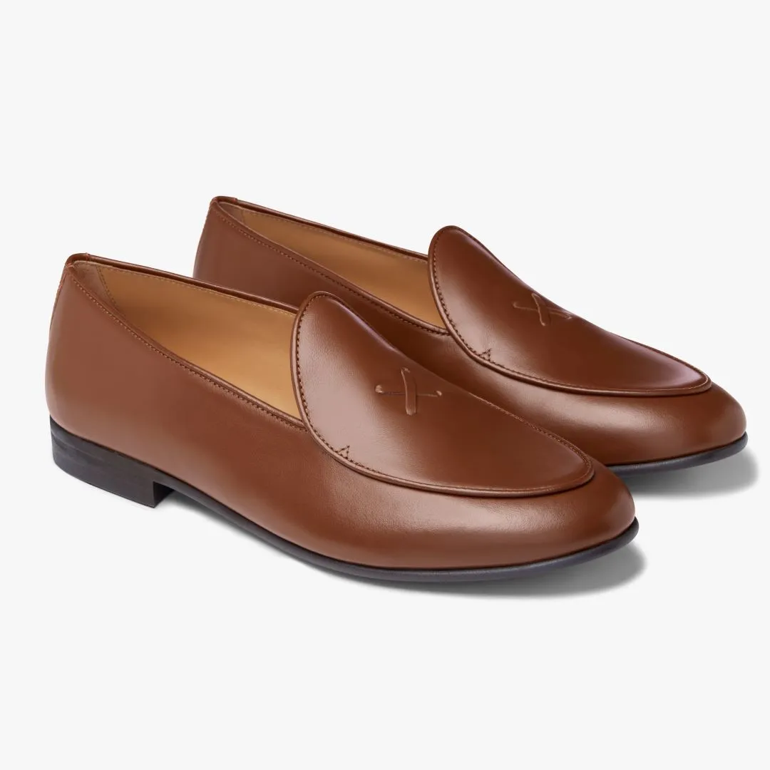 Men's Light Brown Leather Milano Loafer From Del Toro Shoes