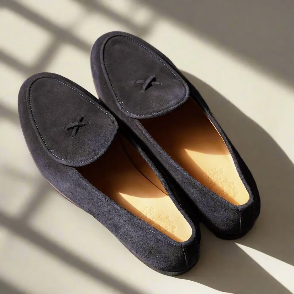 Men's Navy Suede Milano Loafer From Del Toro Shoes