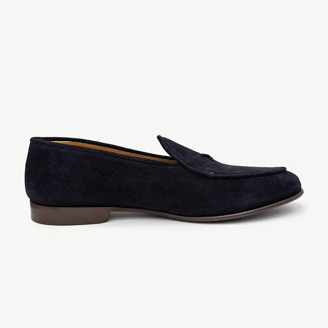 Men's Navy Suede Milano Loafer From Del Toro Shoes
