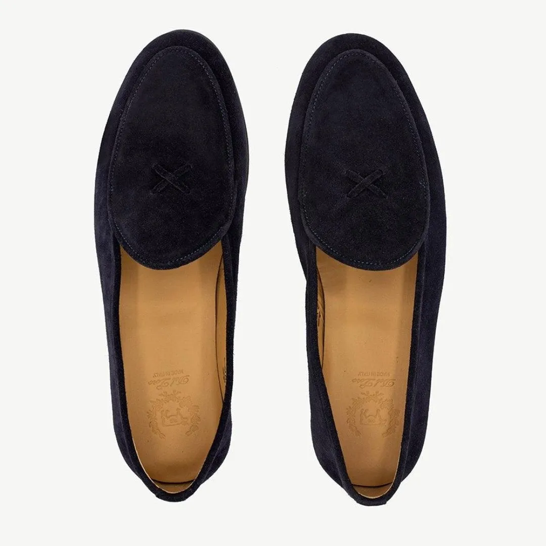 Men's Navy Suede Milano Loafer From Del Toro Shoes
