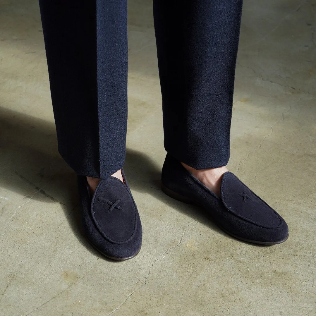 Men's Navy Suede Milano Loafer From Del Toro Shoes