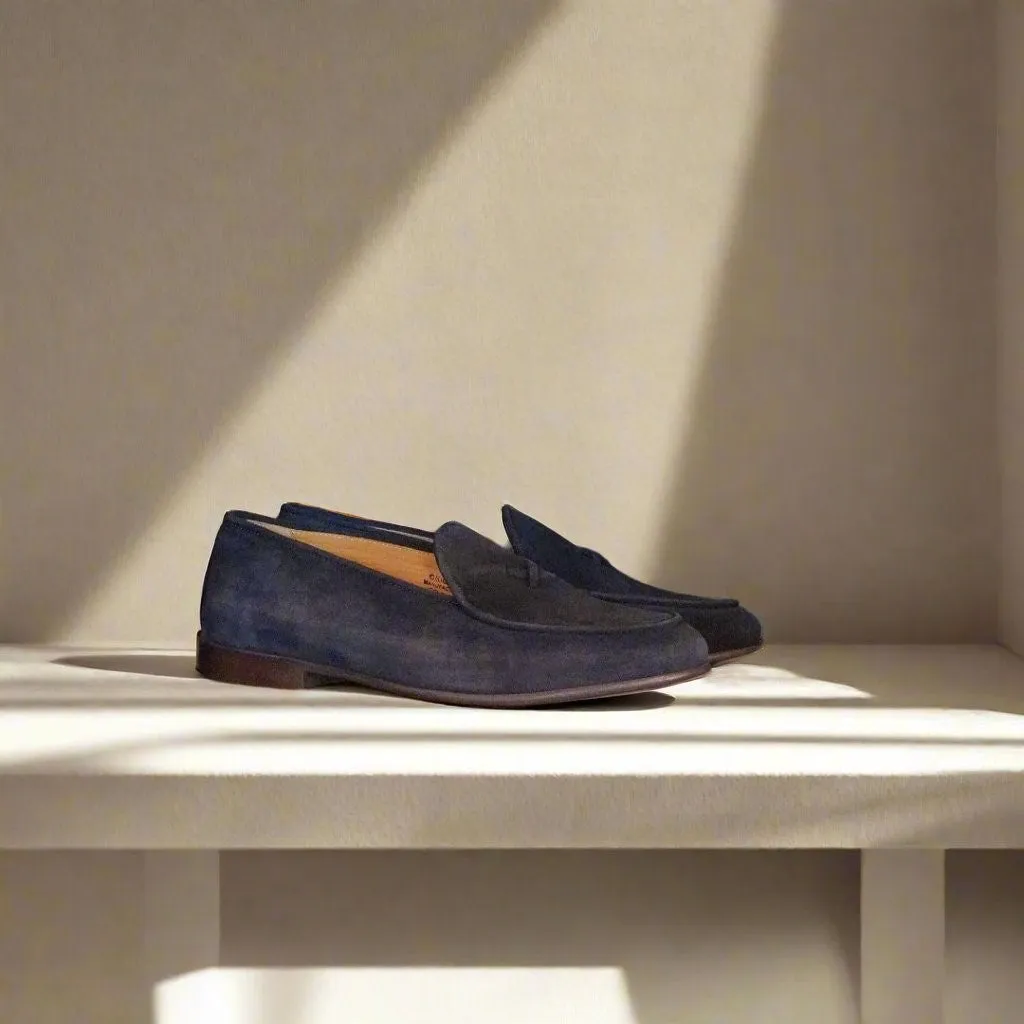 Men's Navy Suede Milano Loafer From Del Toro Shoes
