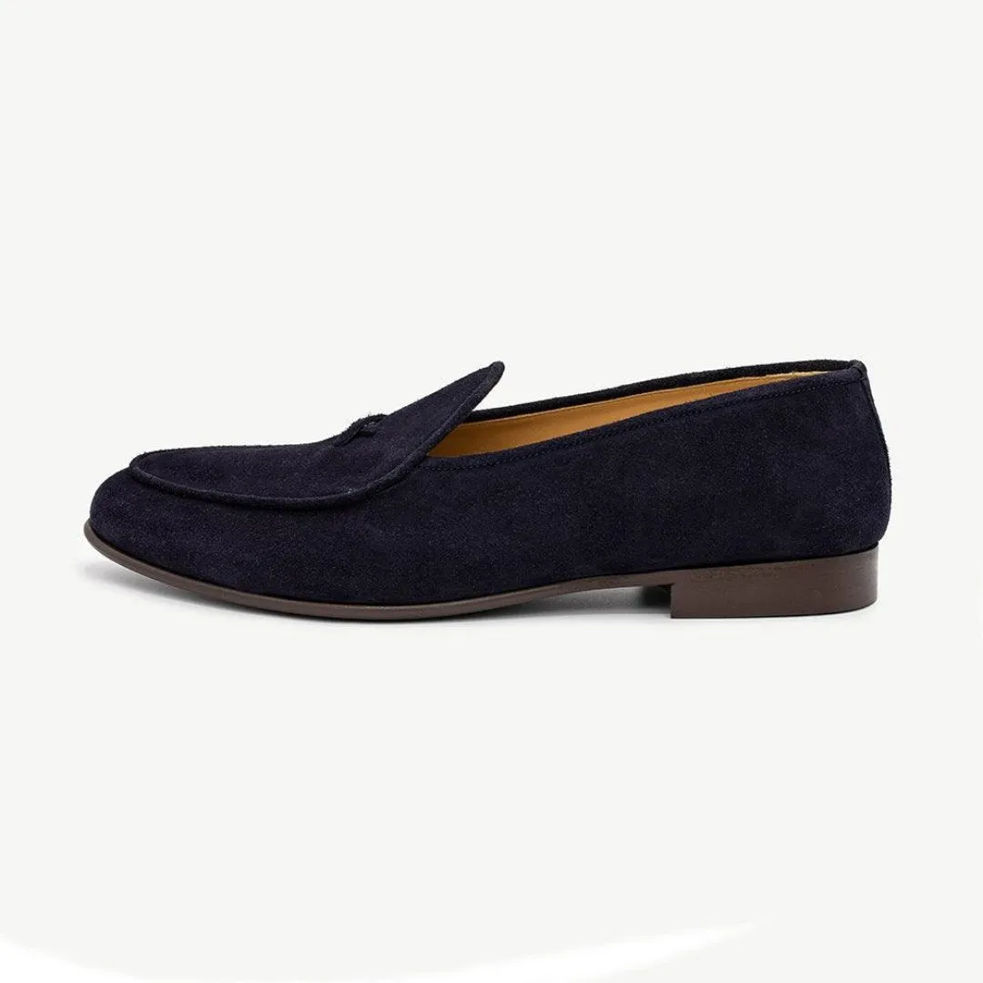 Men's Navy Suede Milano Loafer From Del Toro Shoes