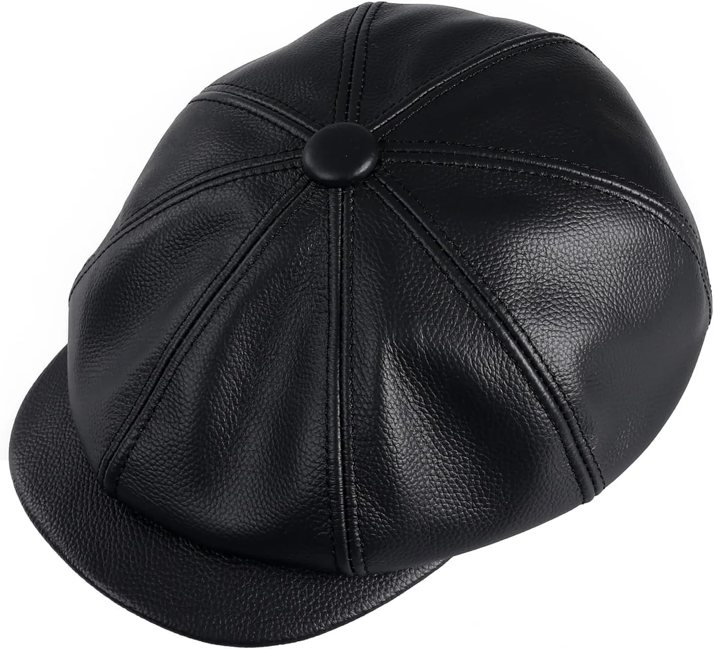 Men's Newsboy Flat Cap 100% Genuine Cowhide Leather Gatsby Ivy Golf Cabbie Hat