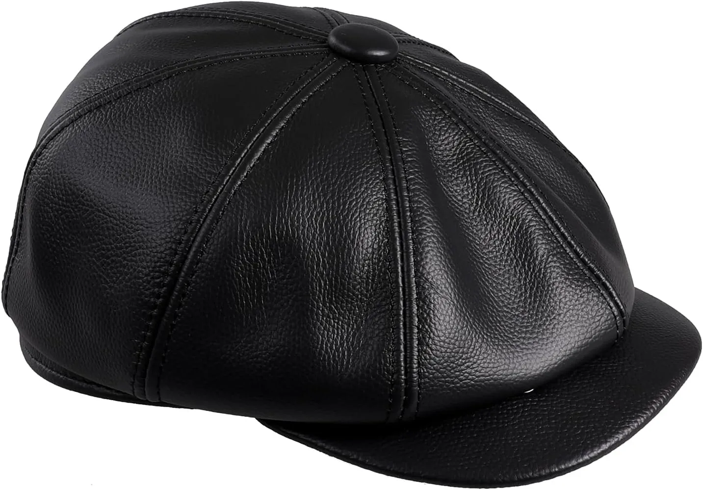 Men's Newsboy Flat Cap 100% Genuine Cowhide Leather Gatsby Ivy Golf Cabbie Hat