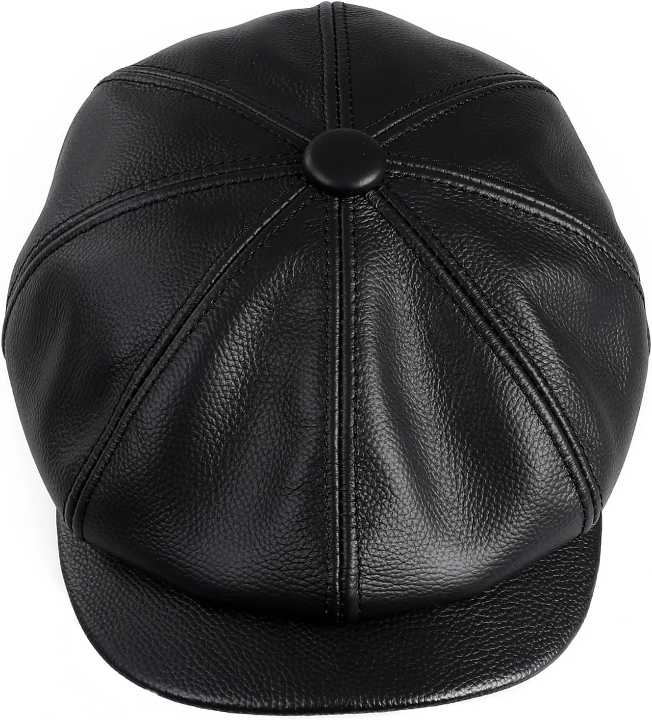 Men's Newsboy Flat Cap 100% Genuine Cowhide Leather Gatsby Ivy Golf Cabbie Hat