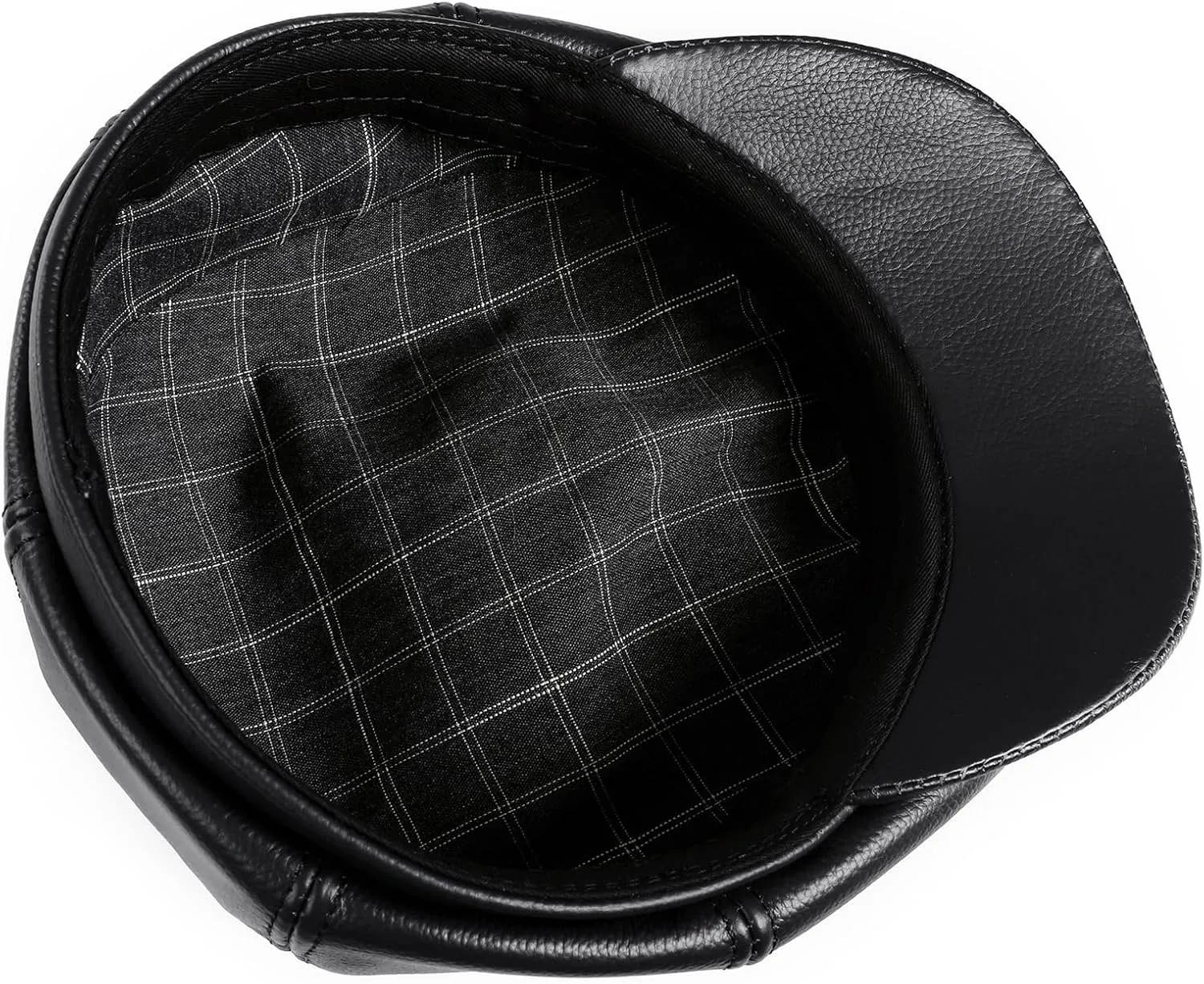 Men's Newsboy Flat Cap 100% Genuine Cowhide Leather Gatsby Ivy Golf Cabbie Hat