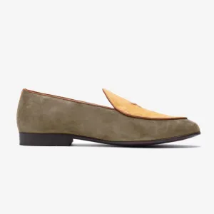 Men's Olive Textured Tan Milano Loafer From Del Toro Shoes