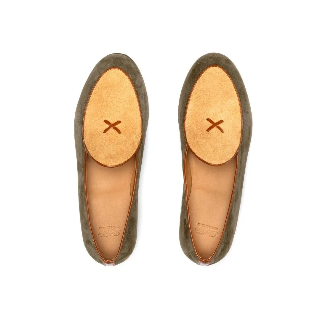 Men's Olive Textured Tan Milano Loafer From Del Toro Shoes