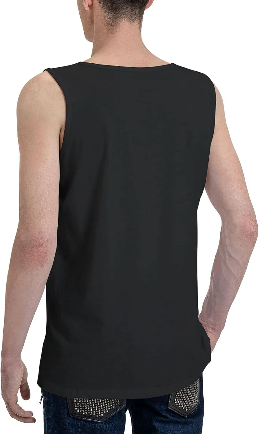 Men's Quick-Drying Cotton Sleeveless Shirt Versatile Close-Fitting Durable Rround Neck Singlet