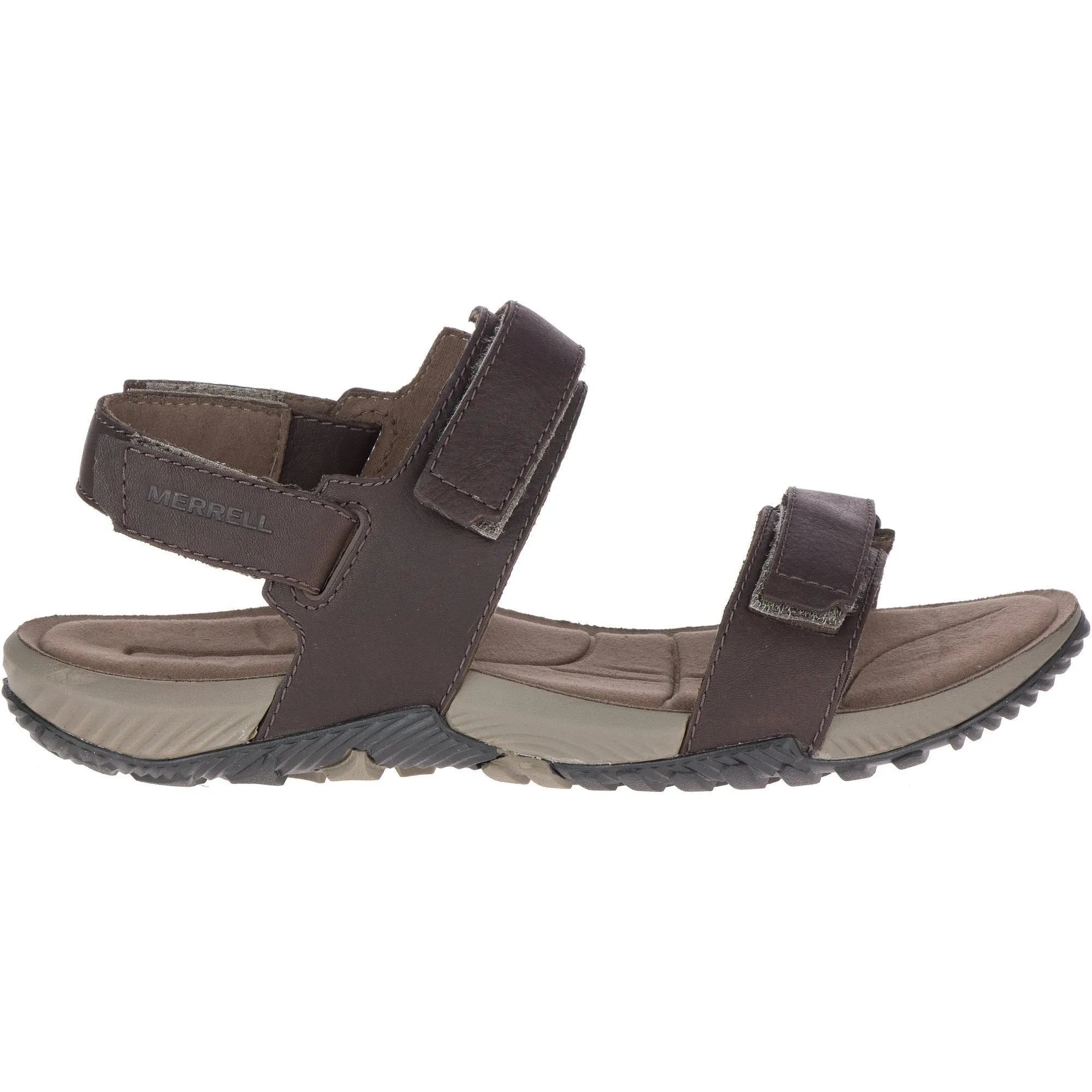 Merrell Mens Terrant Backstrap Leather Brown Sandal