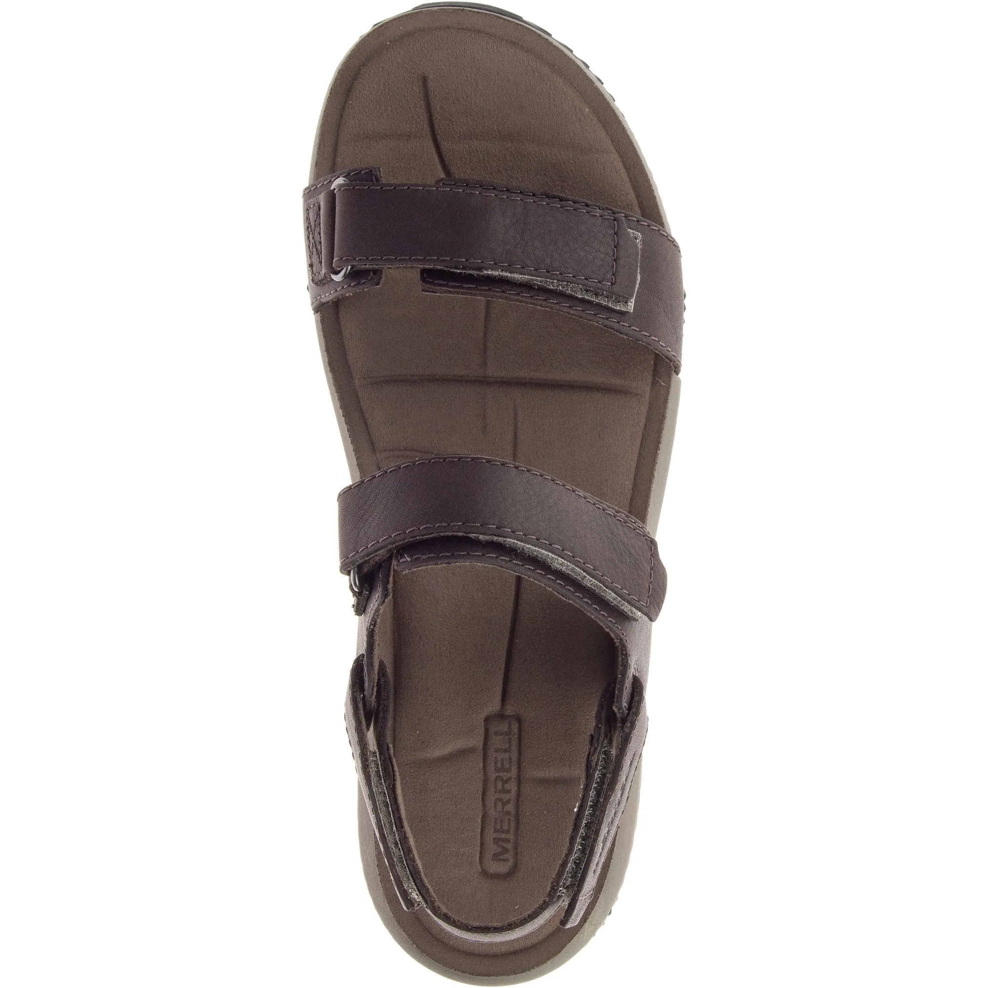 Merrell Mens Terrant Backstrap Leather Brown Sandal