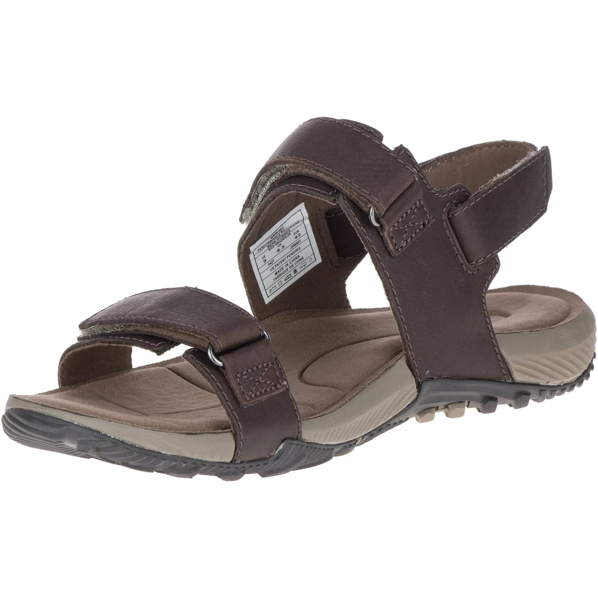 Merrell Mens Terrant Backstrap Leather Brown Sandal